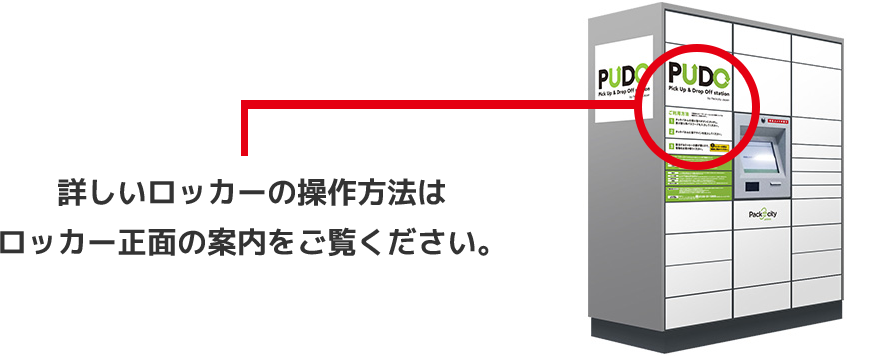 詳しいロッカーの操作方法はロッカー正面の案内をご覧ください。